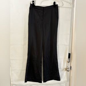 Black straight/wide leg satin trousers